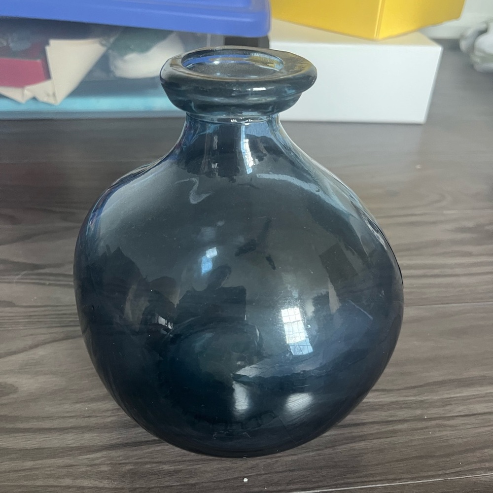 Elegant Blue Glass Vase